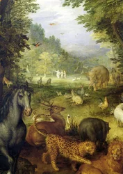 La Terre, ou Le Paradis terrestre, détail des animaux, 1607-08